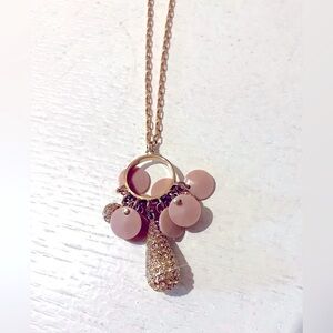 (NWT) Ann Taylor pink & gold long necklace (new with tag & bag)
